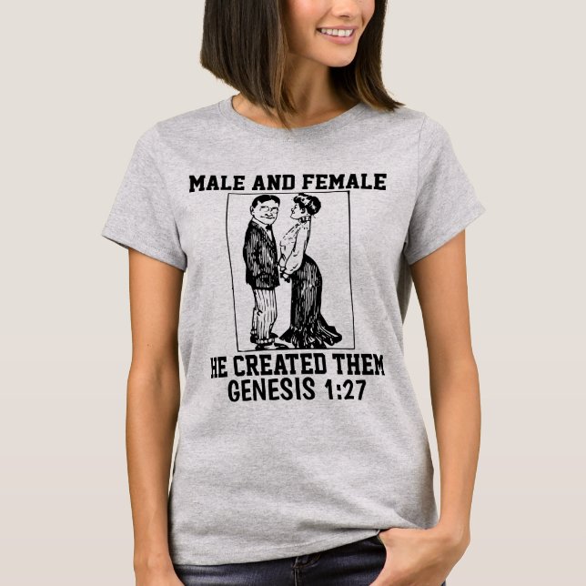 BIBLICAL MARRIAGE - MAN AND WOMAN T-shirts (Front)