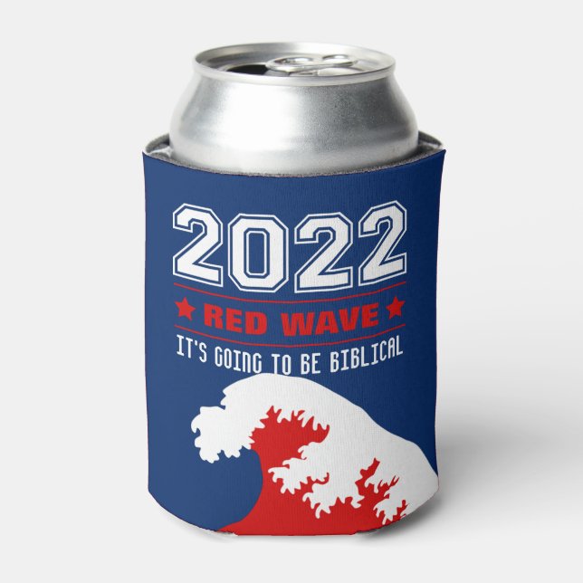 Biblical Midterms 2022 Red Wave Can Cooler (Can Front)