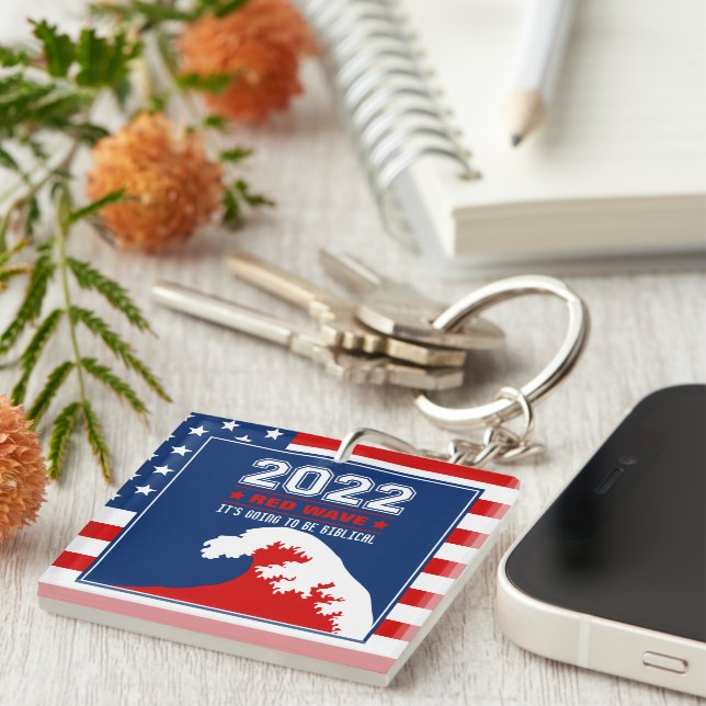 Biblical Midterms 2022 Red Wave Key Ring (Front Right)