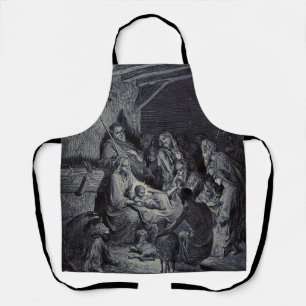 Biblical nativity scene apron