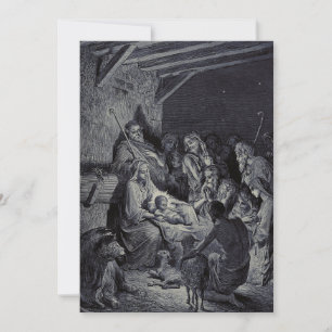 Biblical nativity scene holiday card