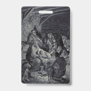 Biblical nativity scene ID badge