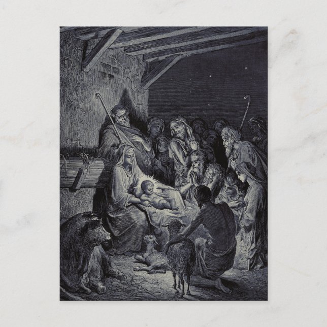 Biblical nativity scene postcard (Front)