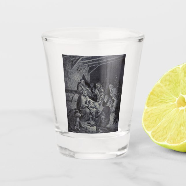 Biblical nativity scene shot glass (Front)
