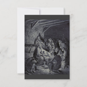 Biblical nativity scene thank you card
