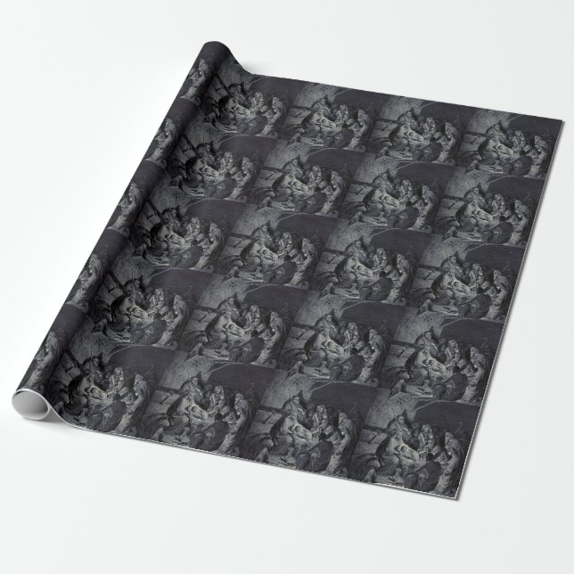 Biblical nativity scene wrapping paper (Unrolled)
