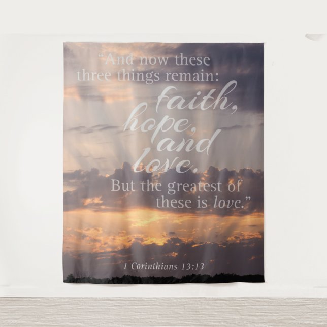 Biblical Passage Sunset  Tapestry (Front)