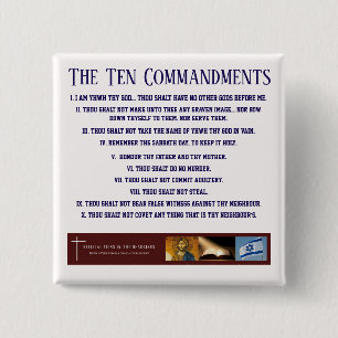 Biblical Signs "Ten Commandments" Button (BLUE)