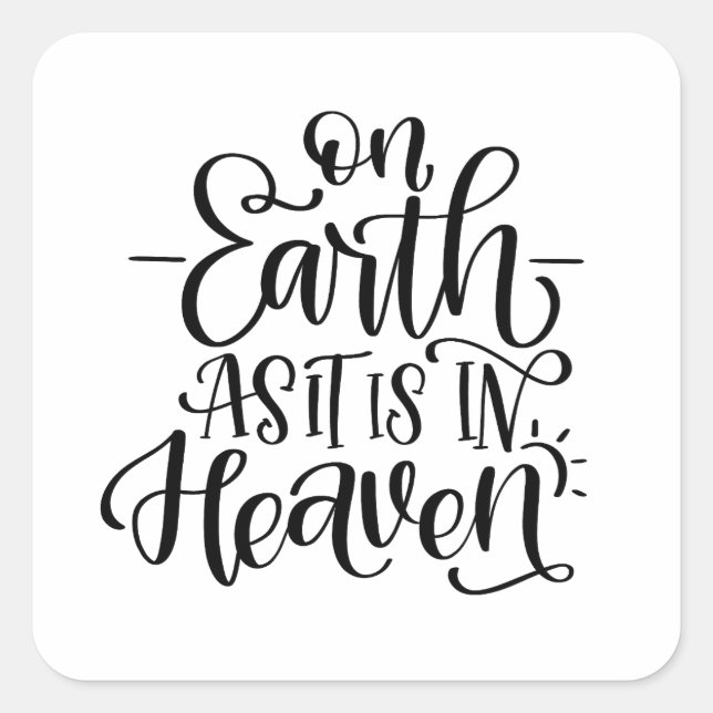 Biblical Sticker "On Earth as in heaven" (Front)