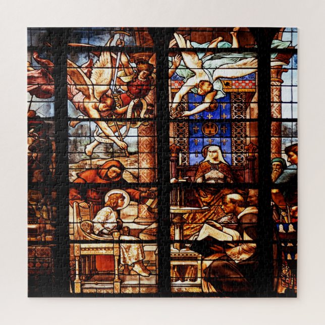 Biblical stories Christian art, Stained Glass Jigsaw Puzzle (Vertical)