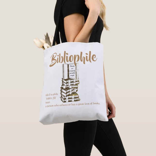 Bibliophile 2-sided tote bag (Close Up)