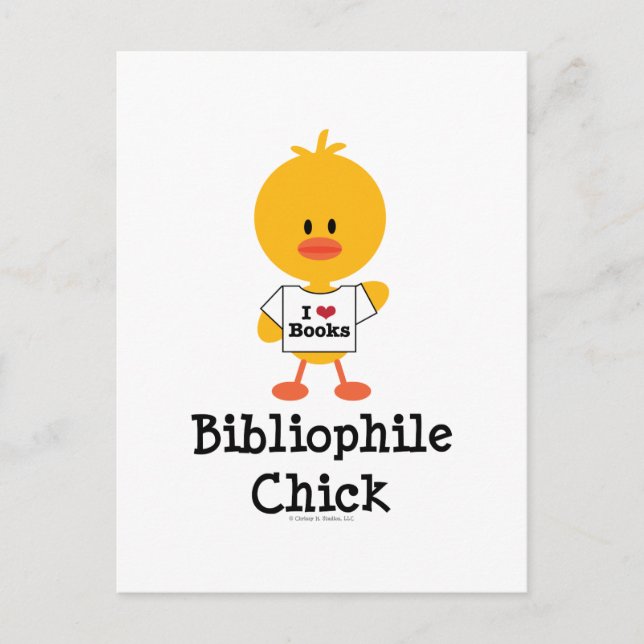 Bibliophile Chick Postcard (Front)