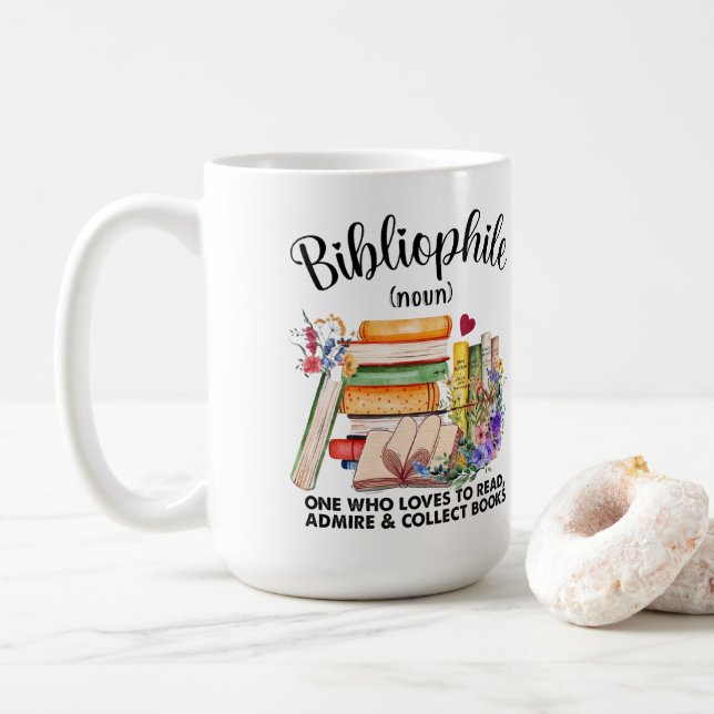 Bibliophile Definition Coffee Mug (With Donut)
