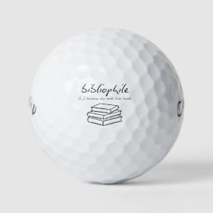 'Bibliophile' Readers Writers Teachers Book Lovers Golf Balls