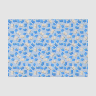 Bibliophile's Cascade of Blue Books Tissue Paper