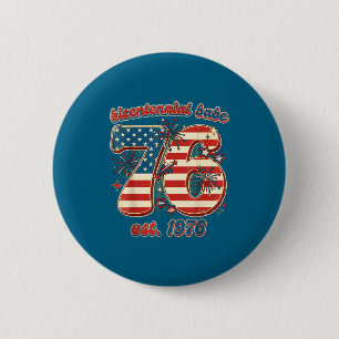 Bicentennial babe 50th birthday women vintage 1976 6 cm round badge