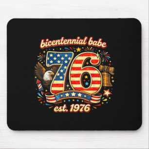 Bicentennial Babe 50th Birthday Women Vintage 1976 Mouse Pad