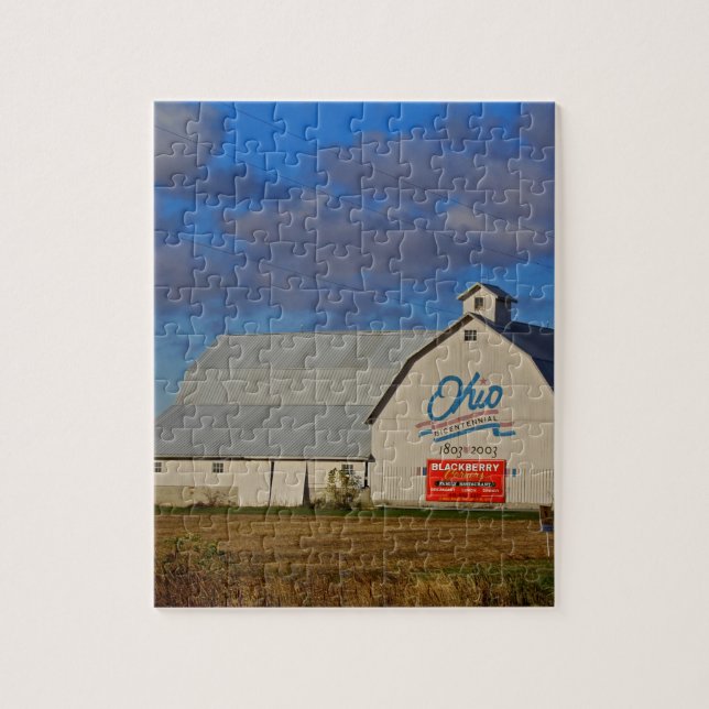 Bicentennial Barn White Jigsaw Puzzle (Vertical)