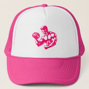 Bicep Curl Minimalist Gym - Purple Fitness Design Trucker Hat