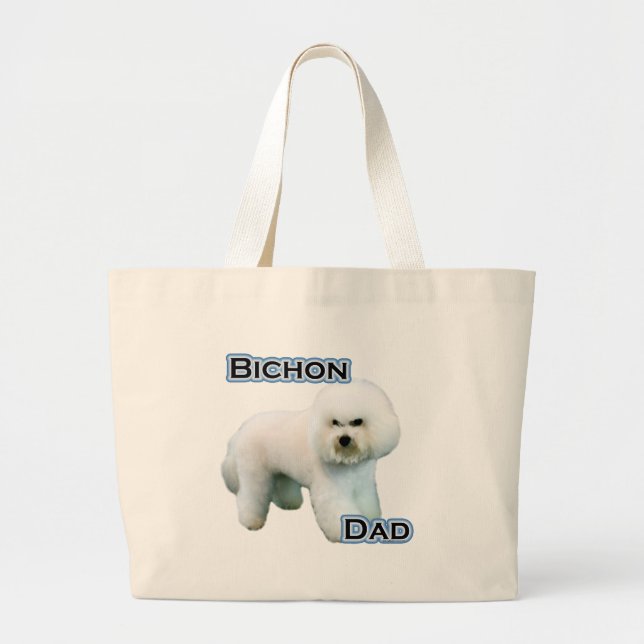 Bichon Dad 4 Large Tote Bag (Front)