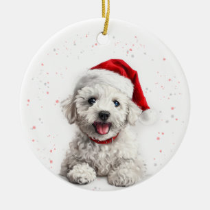 Bichon Dog Christmas Personalized Ceramic Tree Decoration