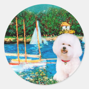 Bichon Frise 1 - Sailboats 1 Classic Round Sticker