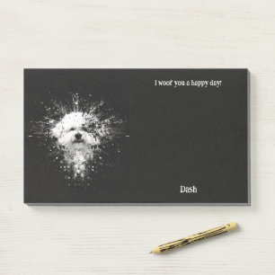 Bichon Frise Abstract Art Dog Name  Post-it Notes