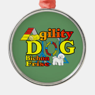 Bichon Frise Agility Metal Tree Decoration
