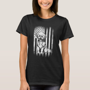 Bichon Frise American Flag Dog Dad Dog Mum T-Shirt