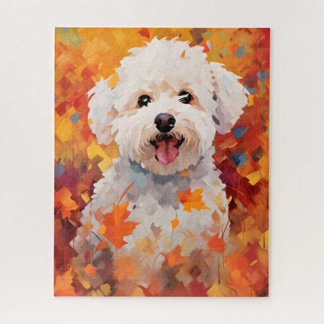 Bichon Frise Autumn Thanksgiving  Jigsaw Puzzle (Vertical)