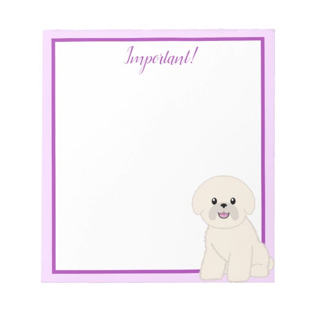 Bichon Frise Blank Notepad (Front)