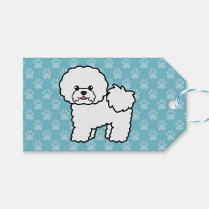 Bichon Frise Breed Dog On Blue Gift Tags