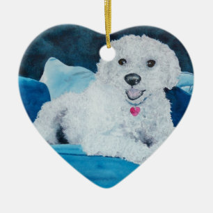 Bichon Frise Ceramic Tree Decoration