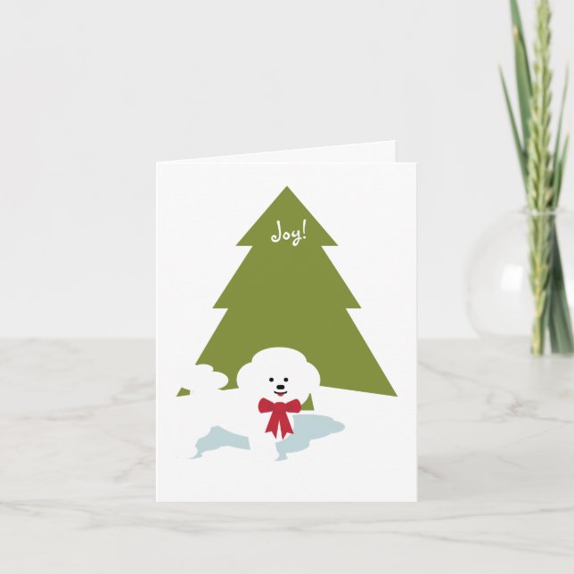 Bichon Frise Christmas Card -Joy! (Front)