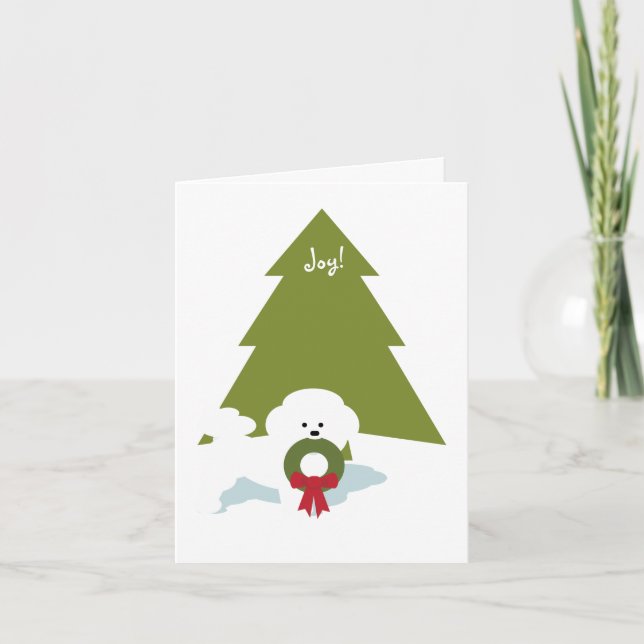 Bichon Frise Christmas Card -Joy! (Front)