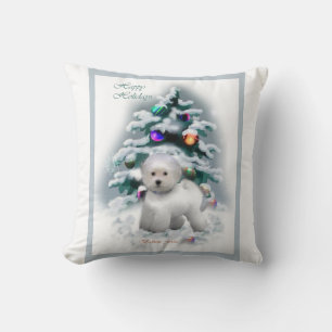Bichon Frise Christmas Cushion