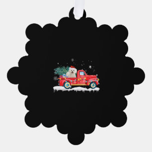 Bichon Frise Christmas Dog Santa Xmas Tree Decoration Card