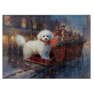 Bichon Frise Christmas Festive Season  Cutting Board