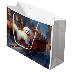 Bichon Frise Christmas Festive Season  Large Gift Bag