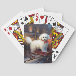 Bichon Frise Christmas Festive Season Playing Cards