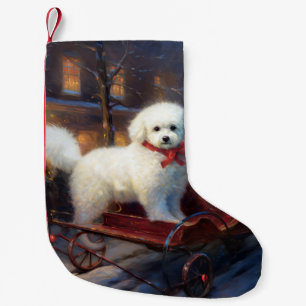 Bichon Frise Christmas Festive Season Small Christmas Stocking