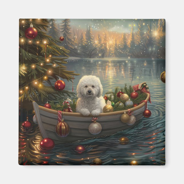 Bichon Frise Christmas Festive Voyage Magnet (Front)
