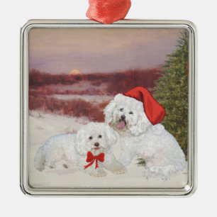Bichon Frise Christmas Metal Tree Decoration