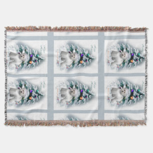 Bichon Frise Christmas Throw Blanket