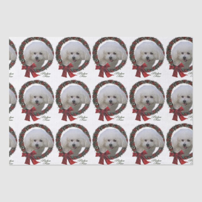 Bichon Frise Christmas Tissue Paper (Front)