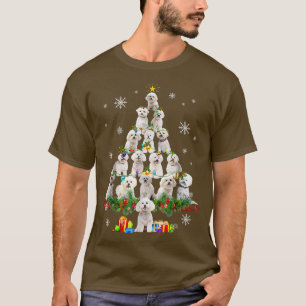 Bichon Frise Christmas Tree Lights Funny Dog Xmas  T-Shirt