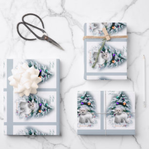 Bichon Frise Christmas Wrapping Paper Sheet