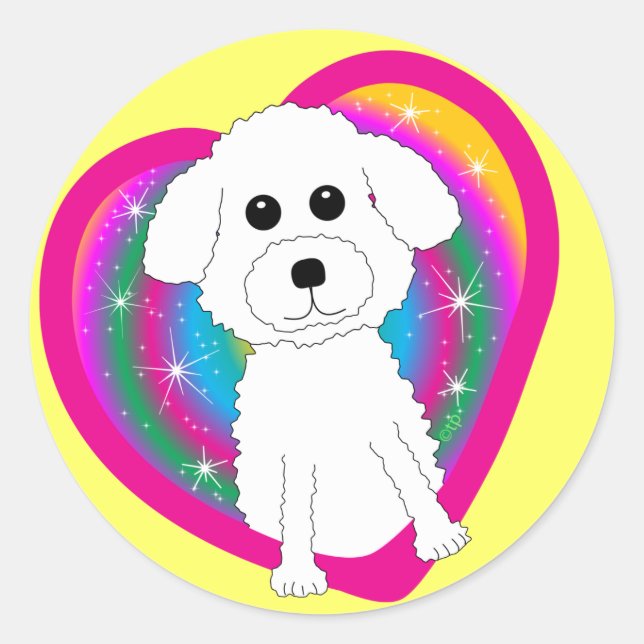 Bichon Frise Classic Round Sticker (Front)