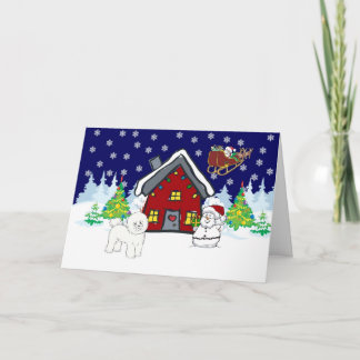 Bichon Frise Country Christmas Holiday Card
