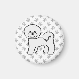 Bichon Frise Cute Cartoon Dog Illustration Magnet